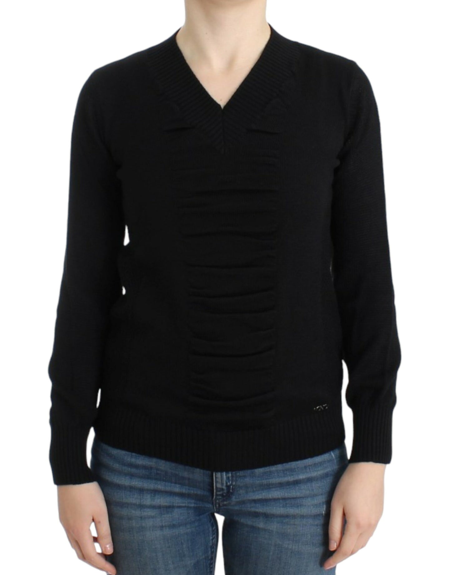 Costume National Black V-neck wool sweater $552.00 Costume National Luzworld