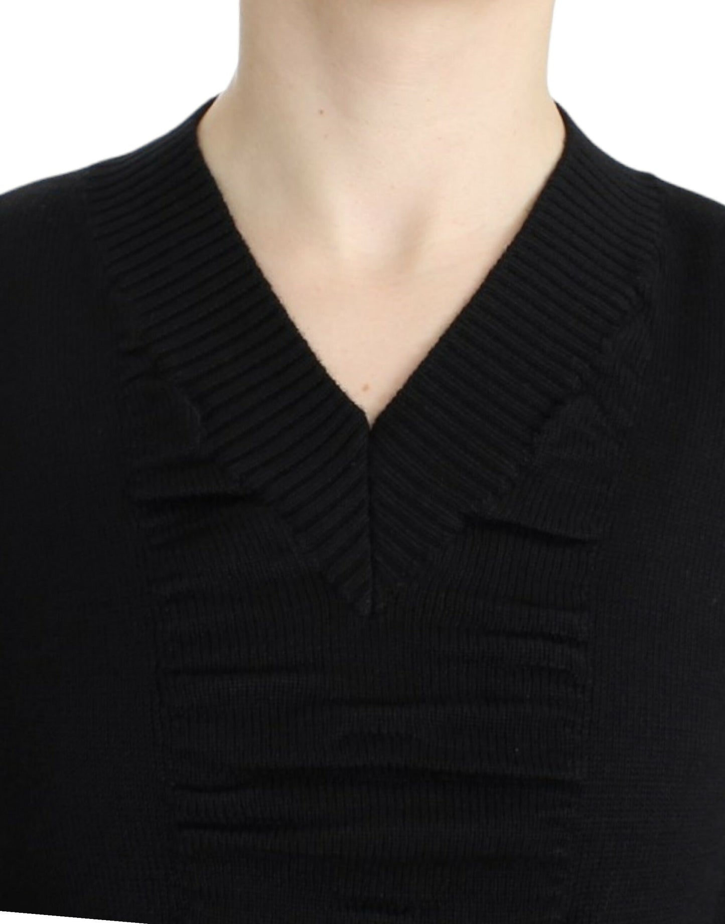 Costume National Black V-neck wool sweater $552.00 Costume National Luzworld