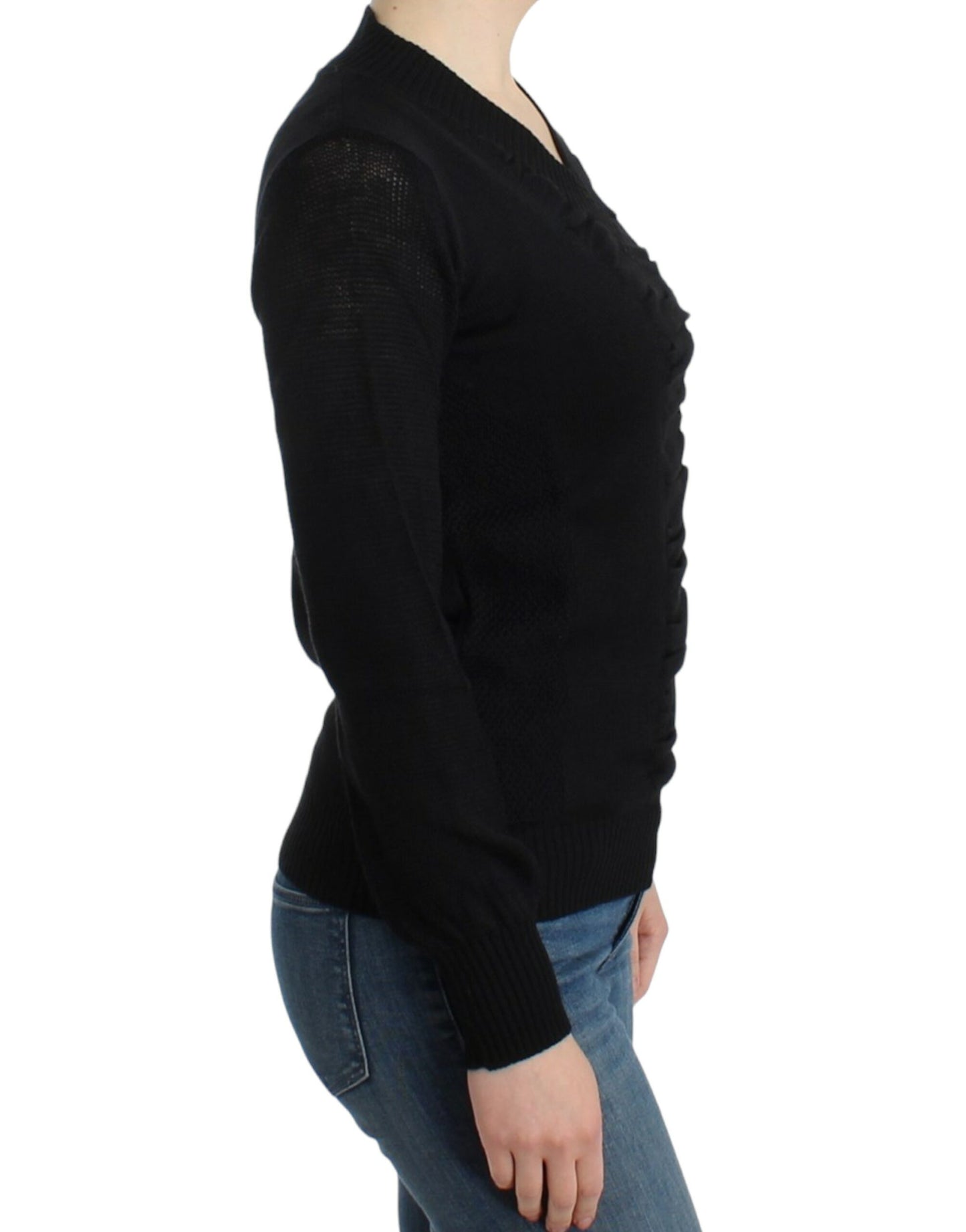 Costume National Black V-neck wool sweater $552.00 Costume National Luzworld