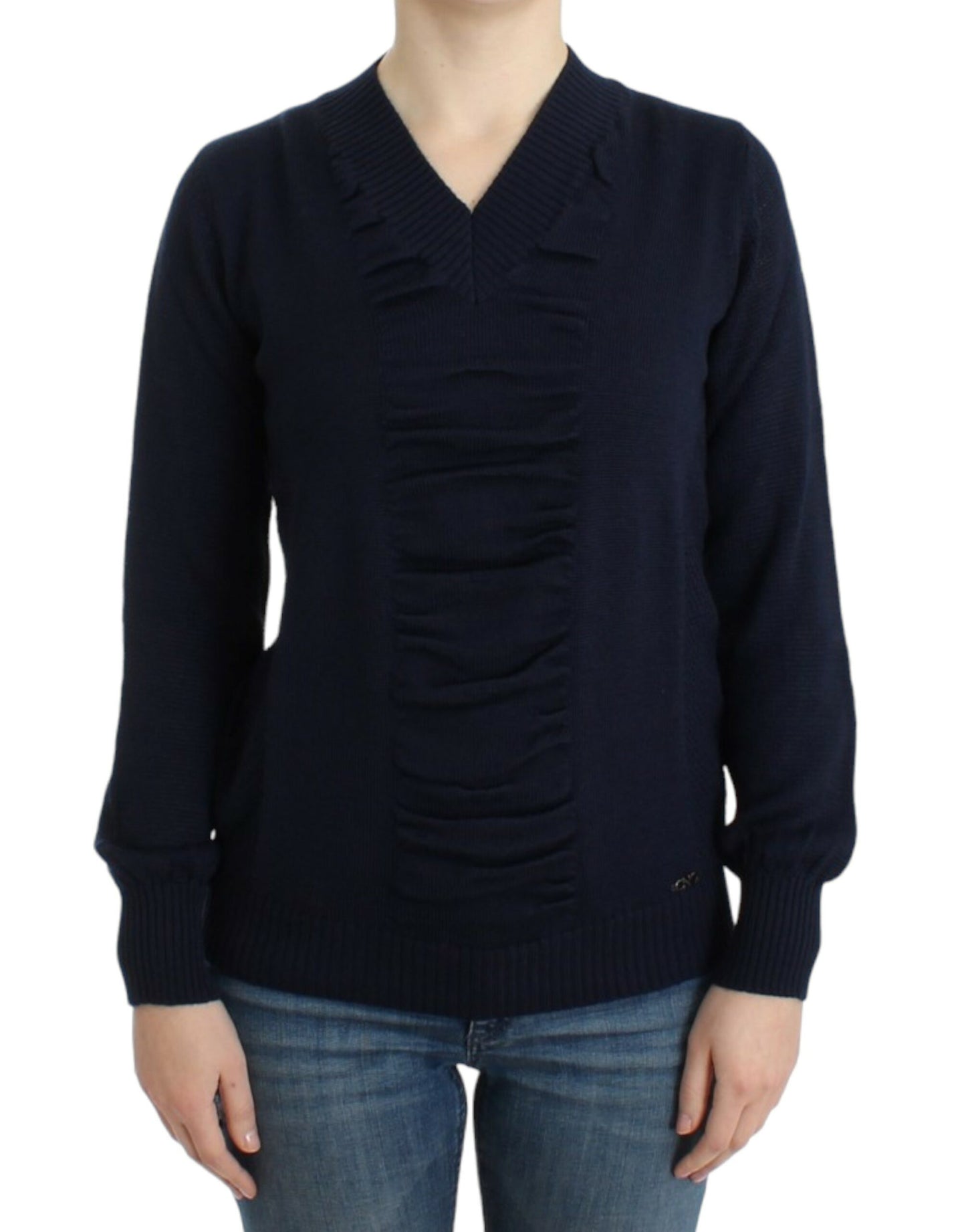 Costume National Dark blue V-neck wool sweater $552.00 Costume National Luzworld