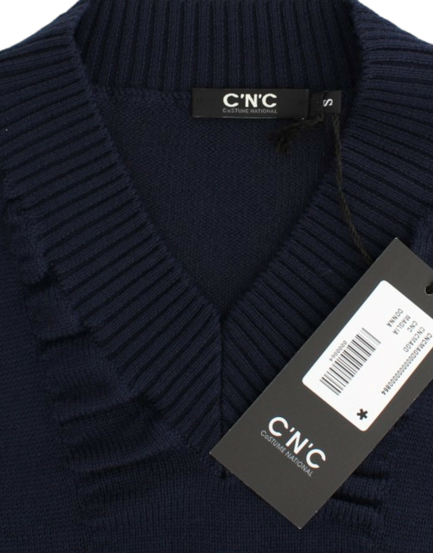 Costume National Dark blue V-neck wool sweater $552.00 Costume National Luzworld