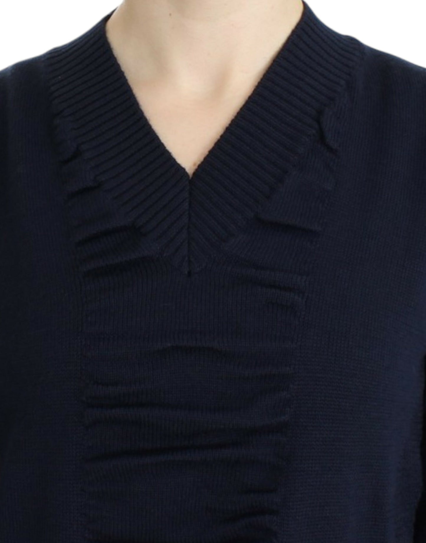 Costume National Dark blue V-neck wool sweater $552.00 Costume National Luzworld