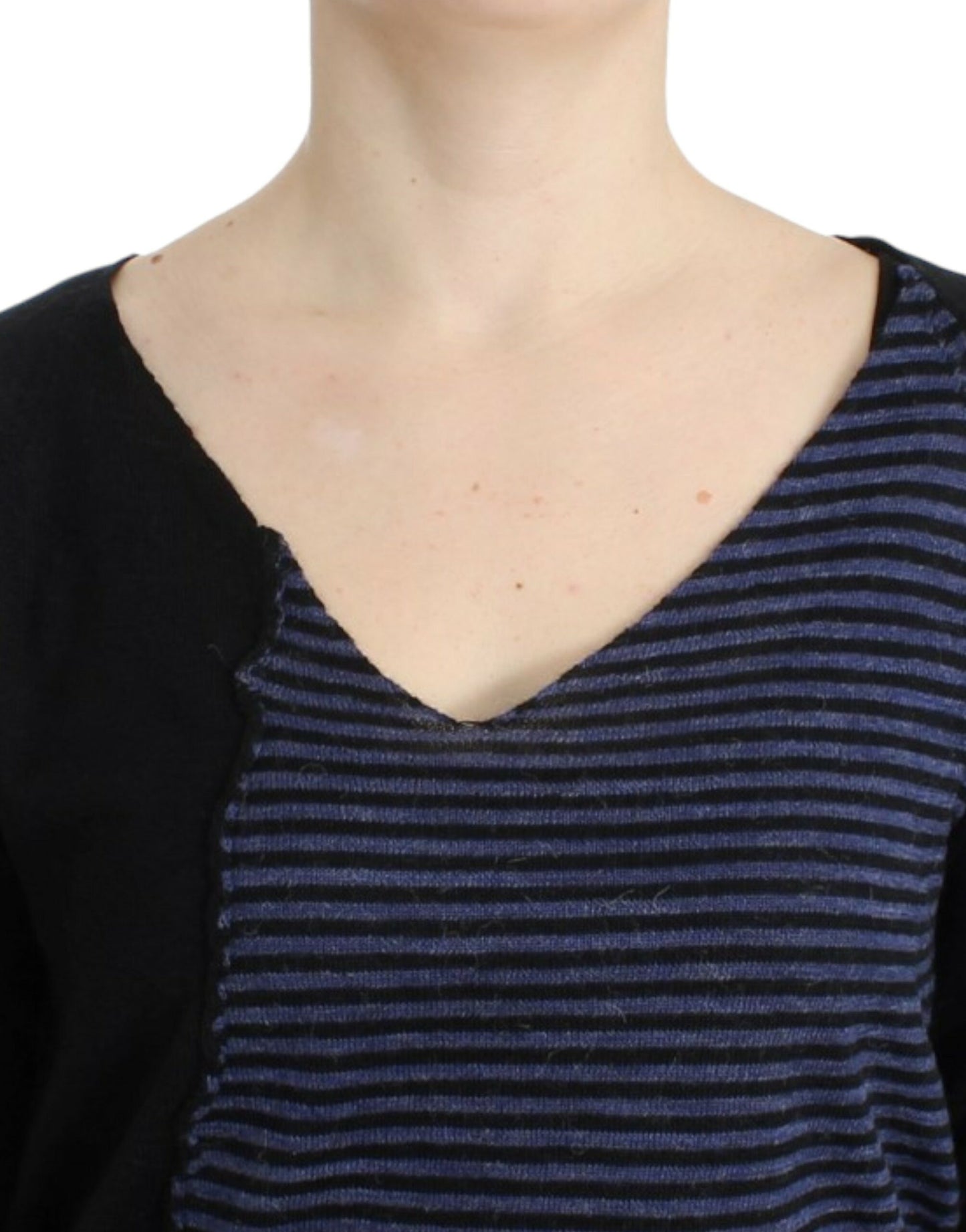 Costume National Black striped V-neck sweater $526.00 Costume National Luzworld