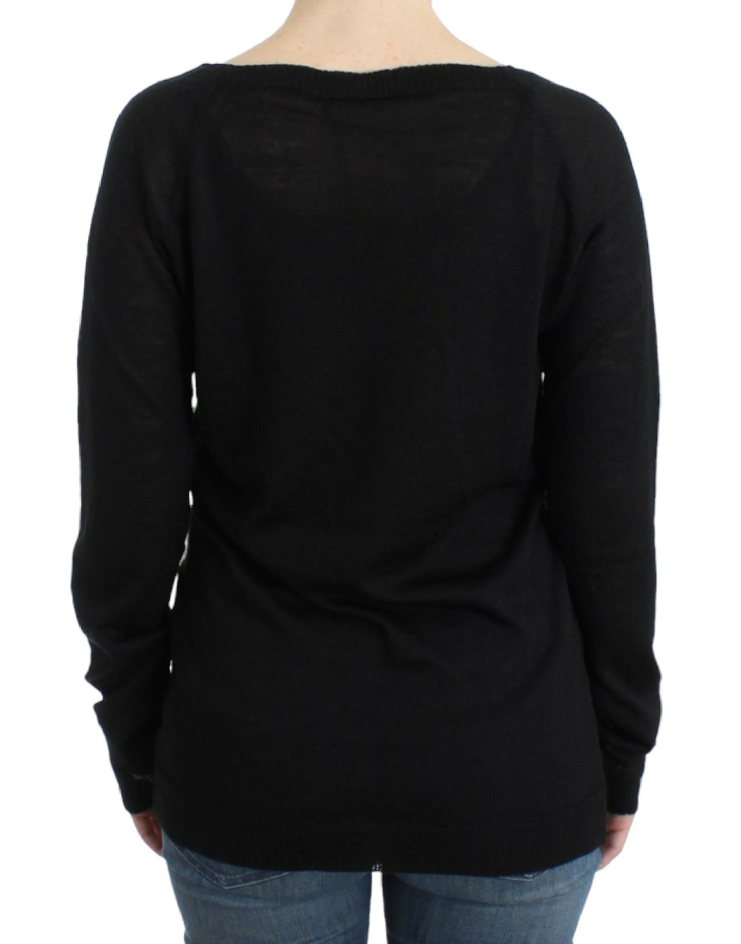 Costume National Black striped V-neck sweater $526.00 Costume National Luzworld
