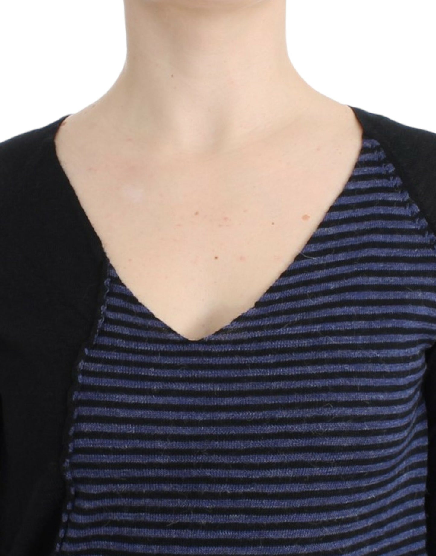 Costume National Black striped V-neck sweater $511.00 Costume National Luzworld