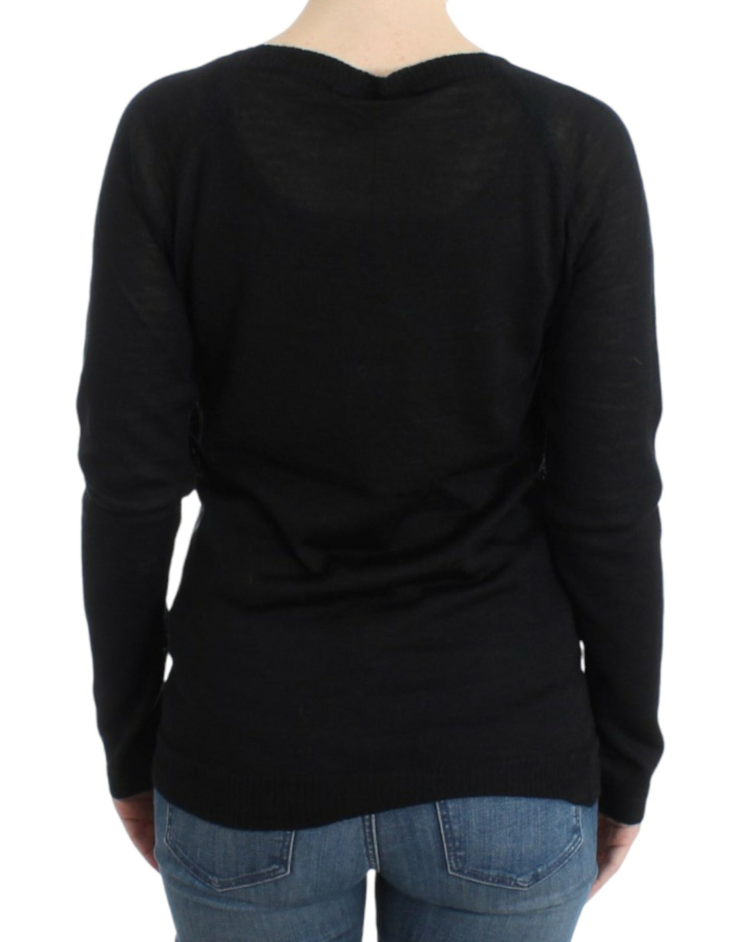 Costume National Black striped V-neck sweater $511.00 Costume National Luzworld