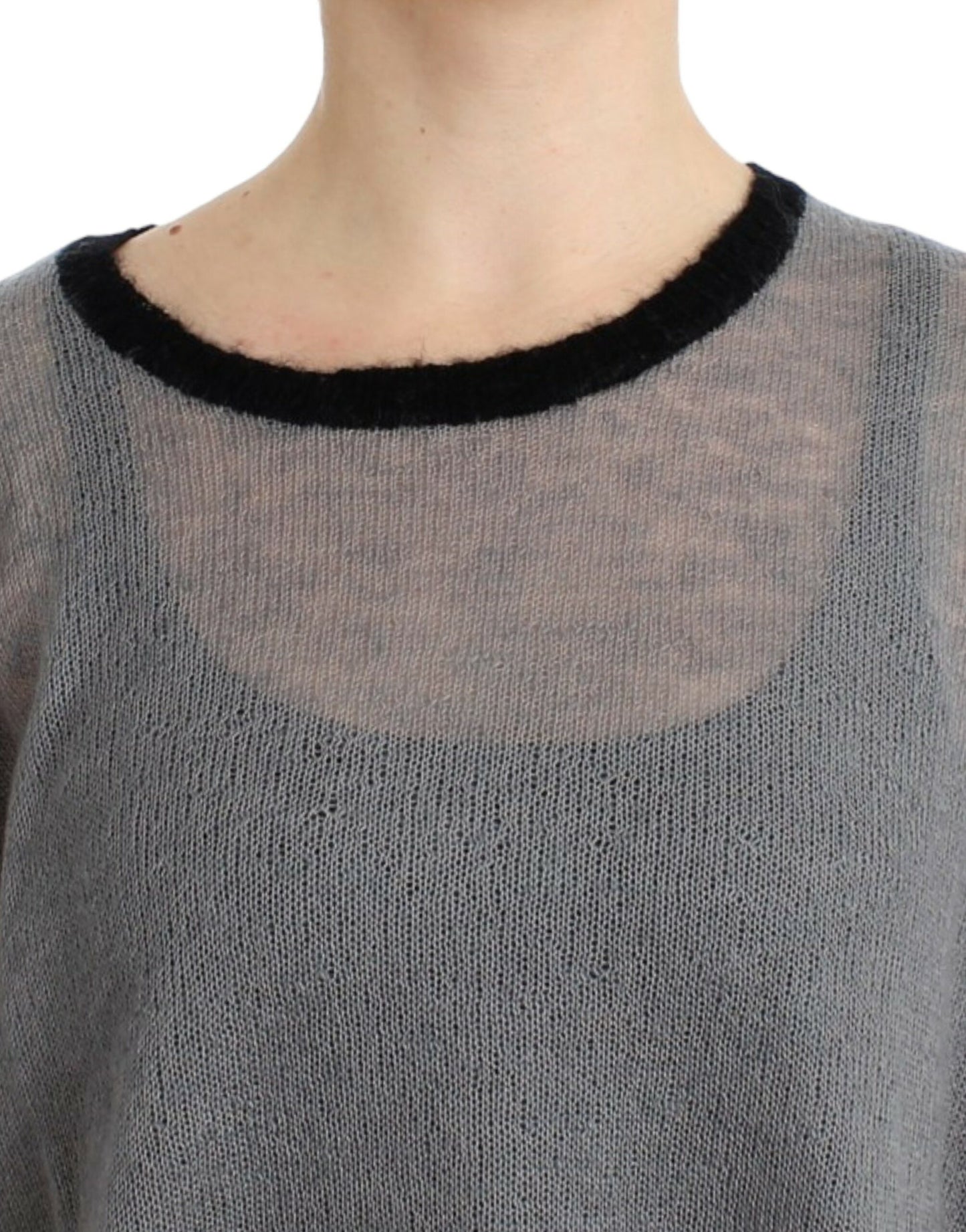 Costume National Gray embellished asymmetric sweater $624.00 Costume National Luzworld