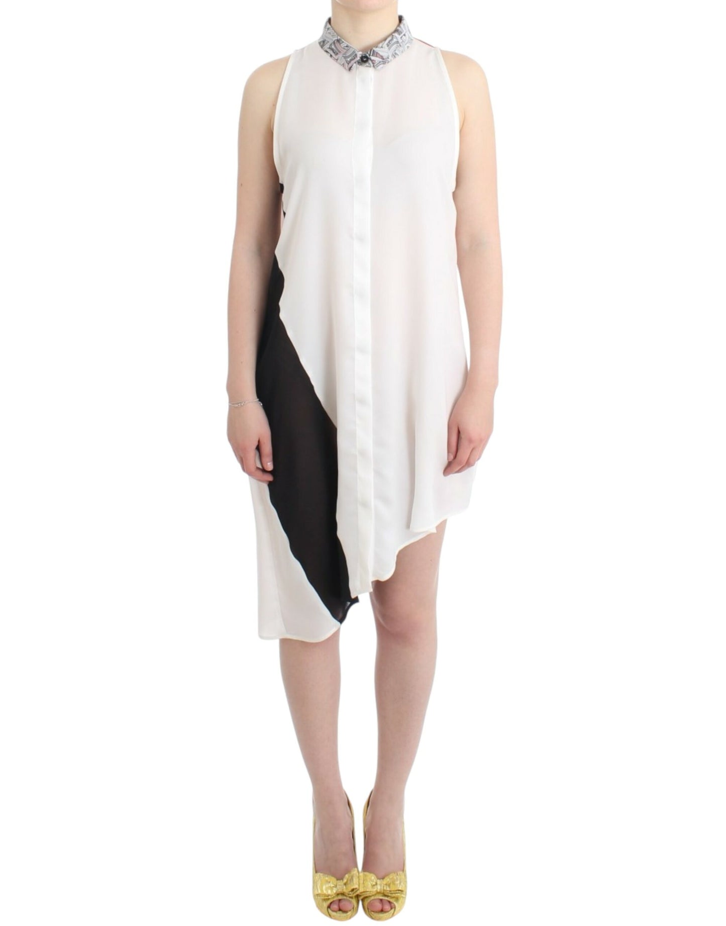 Costume National White shirt assymetric hem dress $564.00 Costume National Luzworld