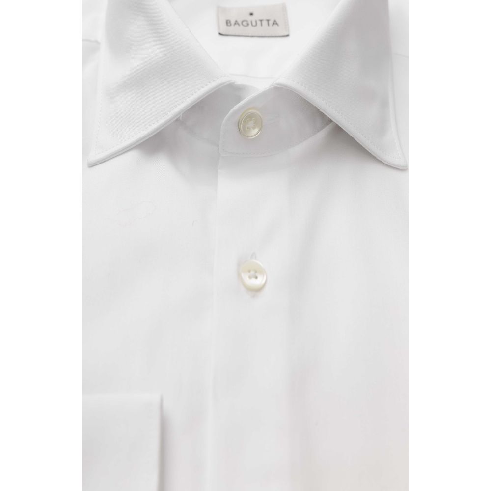 Bagutta White Cotton Men Shirt $243.00 Bagutta Luzworld