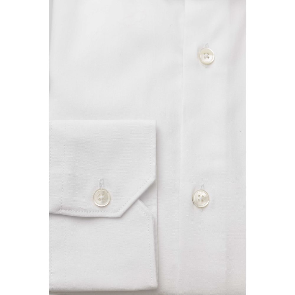 Bagutta White Cotton Men Shirt $243.00 Bagutta Luzworld