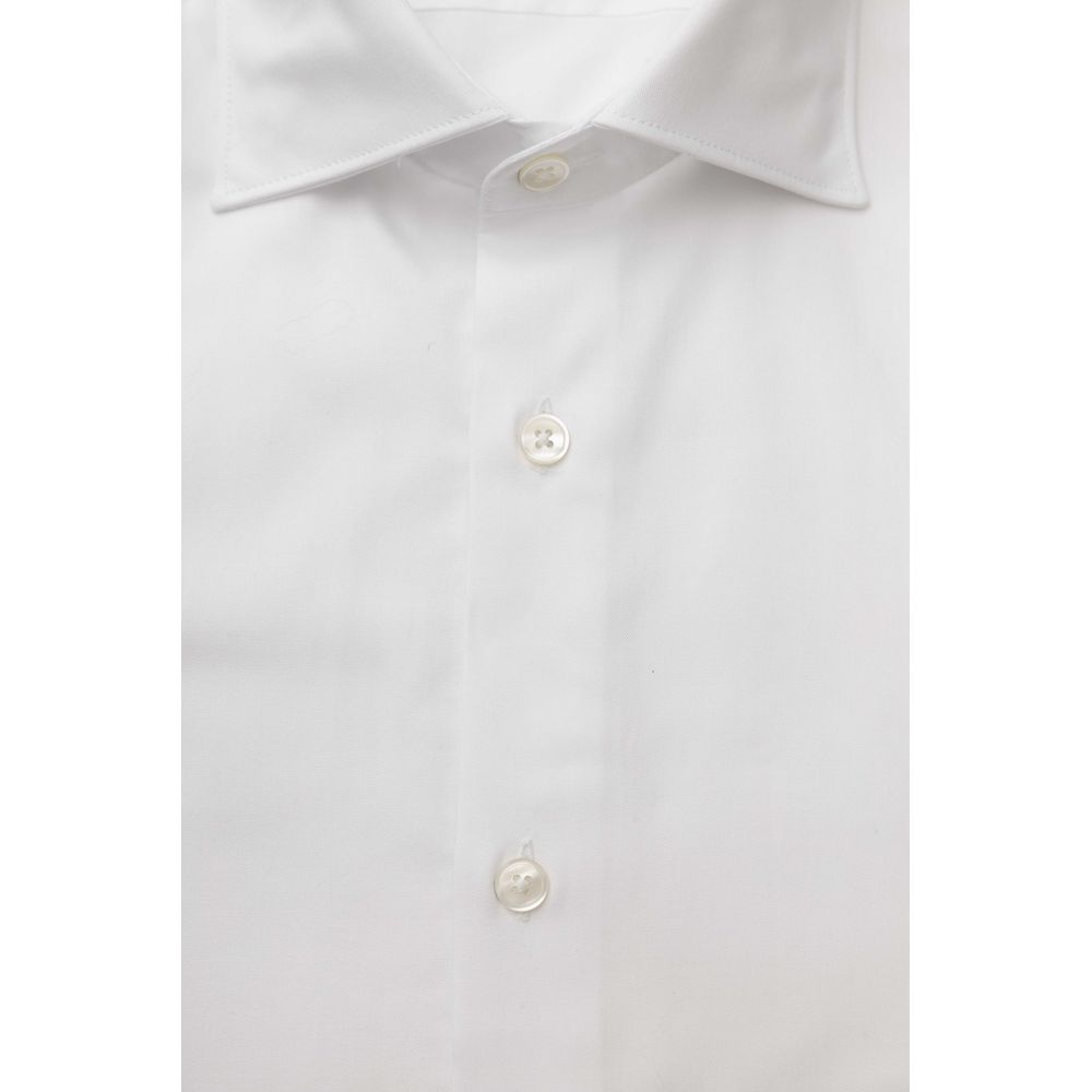 Bagutta White Cotton Men Shirt $243.00 Bagutta Luzworld