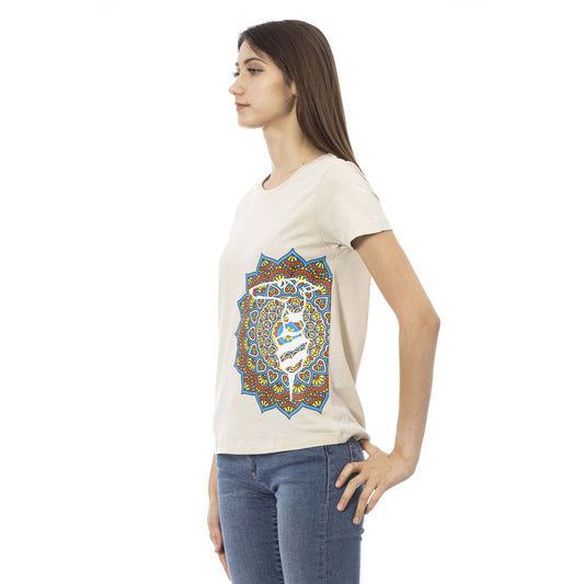 Trussardi Action Beige Cotton Women T-Shirt $131.00 Trussardi Action Luzworld