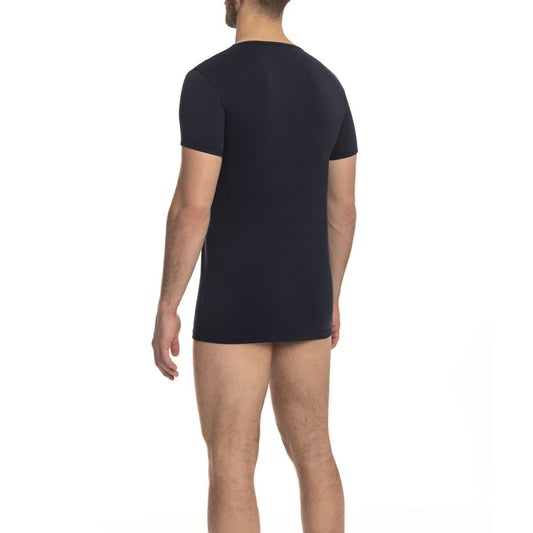 Cavalli Class Blue Cotton Men T-Shirt $108.00 Cavalli Class Luzworld