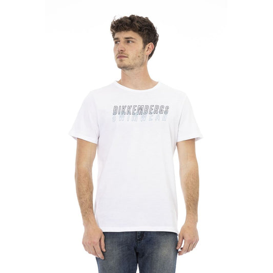 Bikkembergs White Cotton Men T-Shirt $135.00 Bikkembergs Luzworld