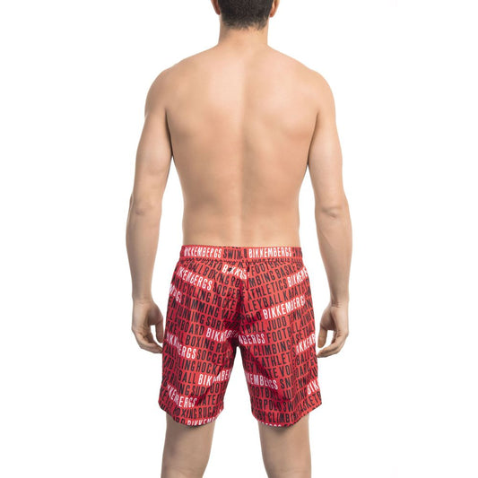 Bikkembergs Red Polyester Men Swim Short $167.00 Bikkembergs Luzworld