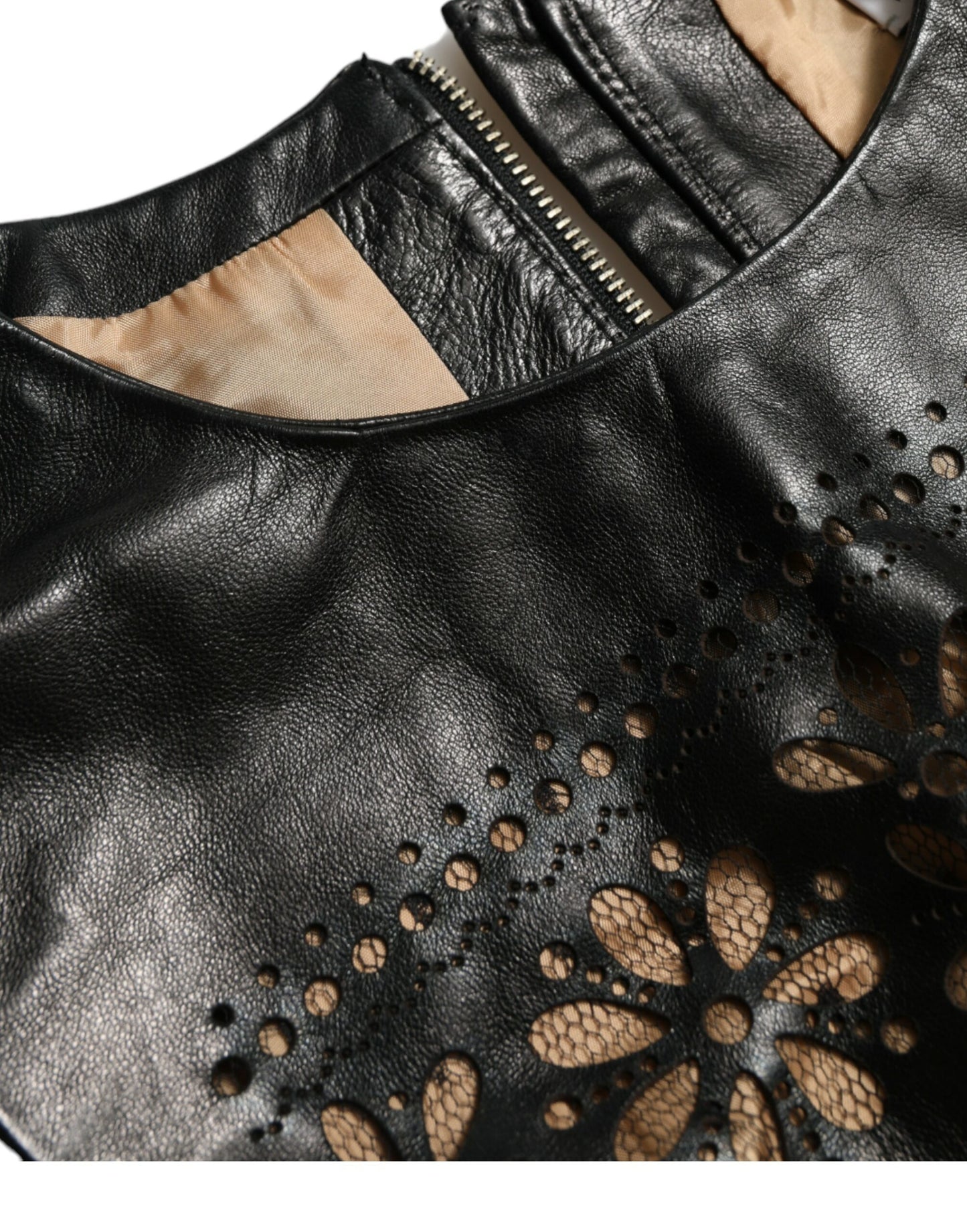 Valentino Shiny Black Nylon Cut Out A-line Mini Dress $5636.00 Valentino Luzworld