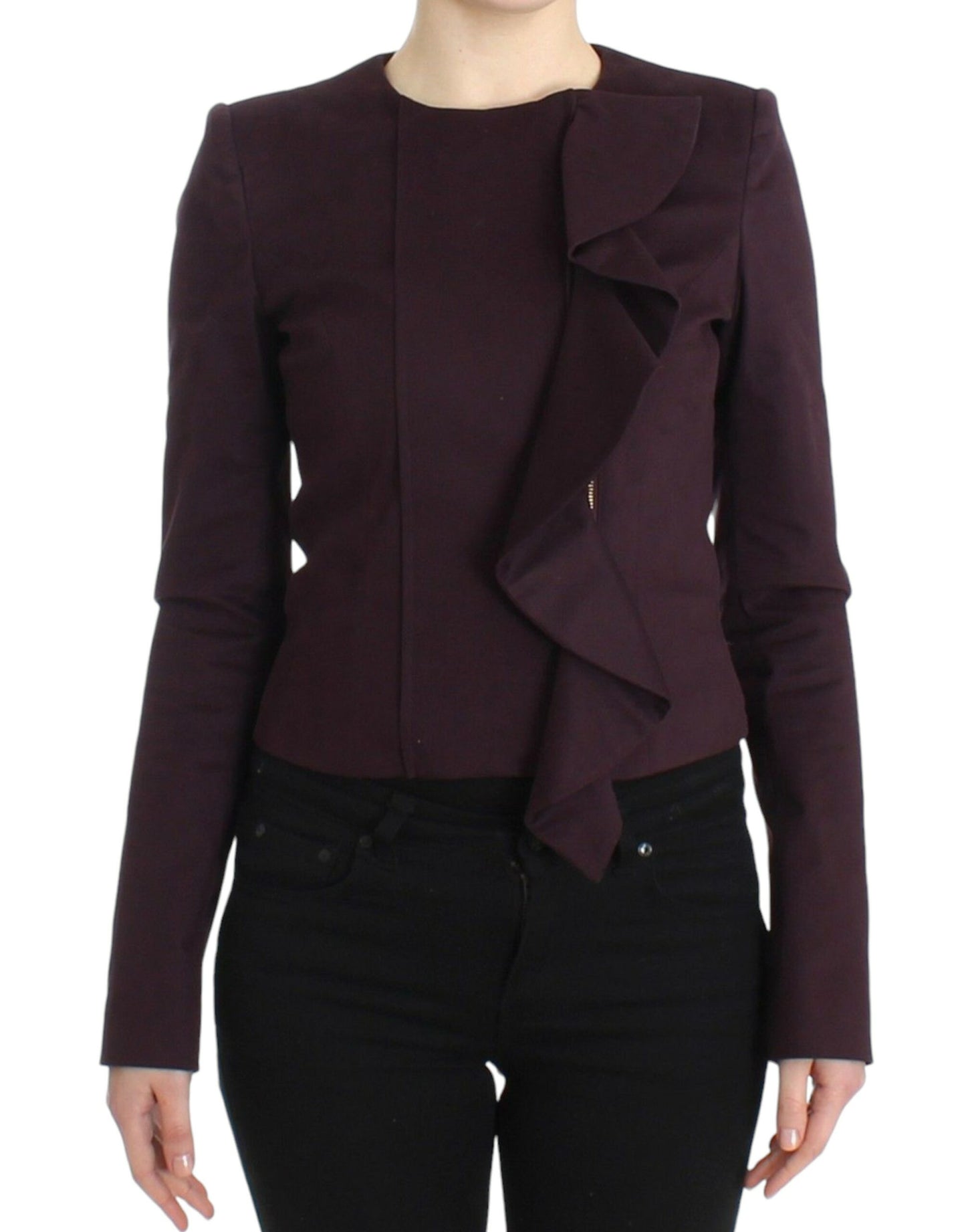 GF Ferre Purple Ruched Jacket Coat Blazer Short $733.00 GF Ferre Luzworld