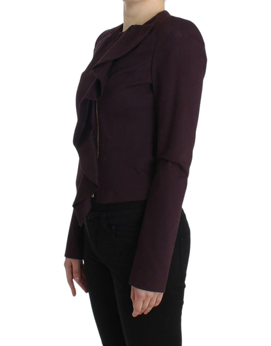 GF Ferre Purple Ruched Jacket Coat Blazer Short $733.00 GF Ferre Luzworld
