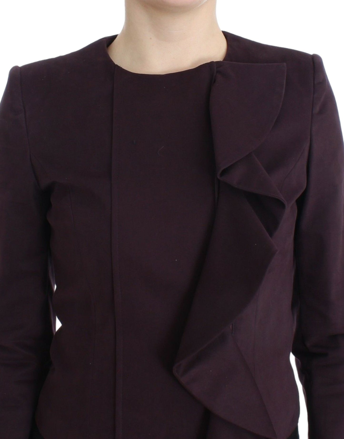 GF Ferre Purple Ruched Jacket Coat Blazer Short $733.00 GF Ferre Luzworld
