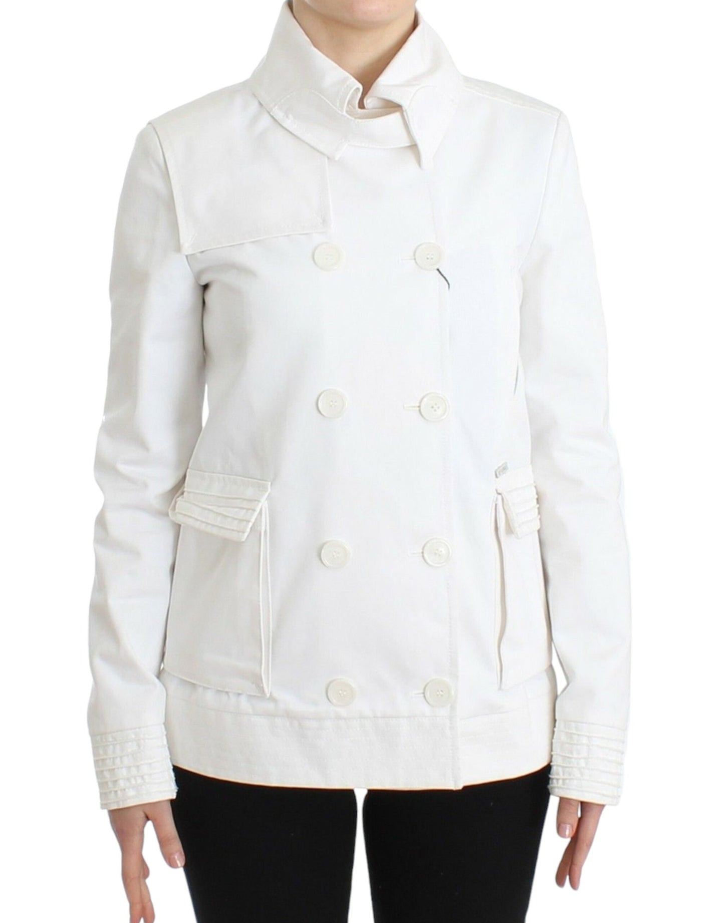 GF Ferre White Double Breasted Jacket Coat Blazer $791.00 GF Ferre Luzworld