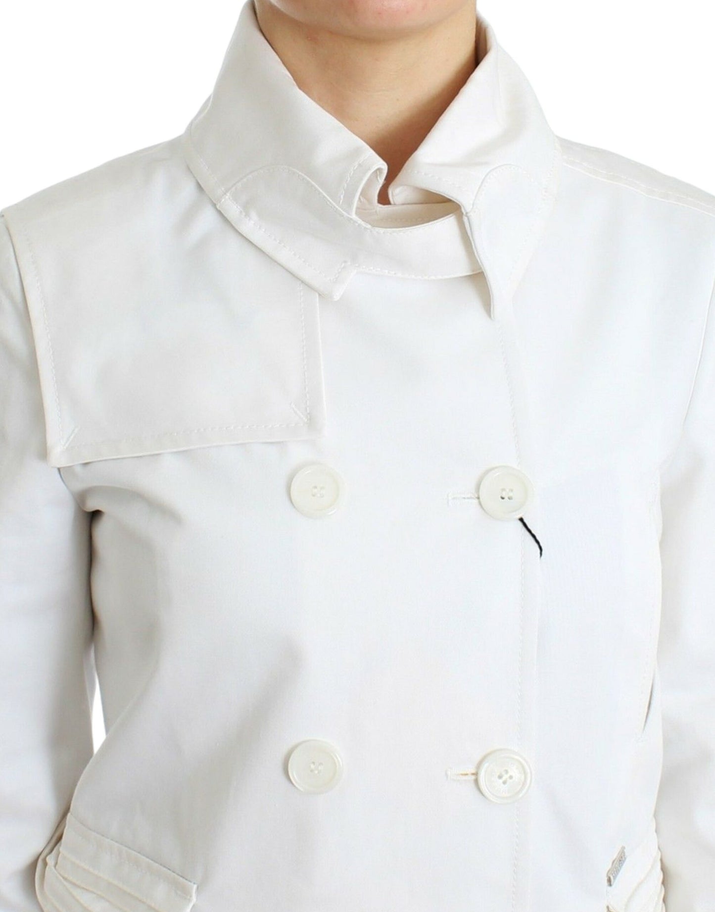 GF Ferre White Double Breasted Jacket Coat Blazer $791.00 GF Ferre Luzworld