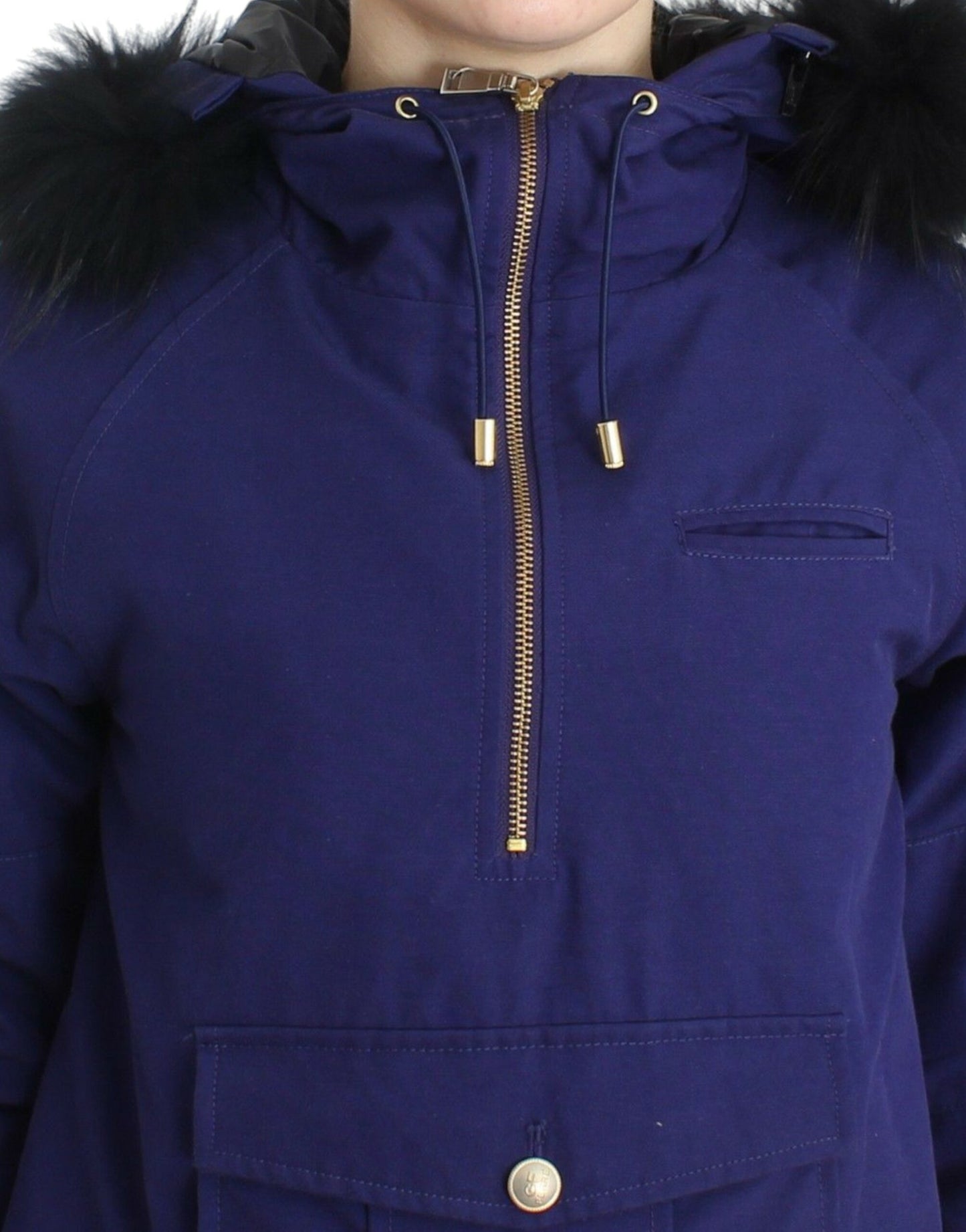 GF Ferre Blue Padded Jacket Hooded Short K-Way $791.00 GF Ferre Luzworld
