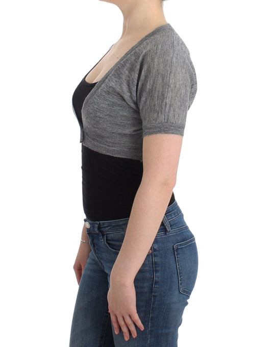 Ermanno Scervino Lingerie Knit Gray Bolero Sweater Cardigan $504.00 Ermanno Scervino Luzworld