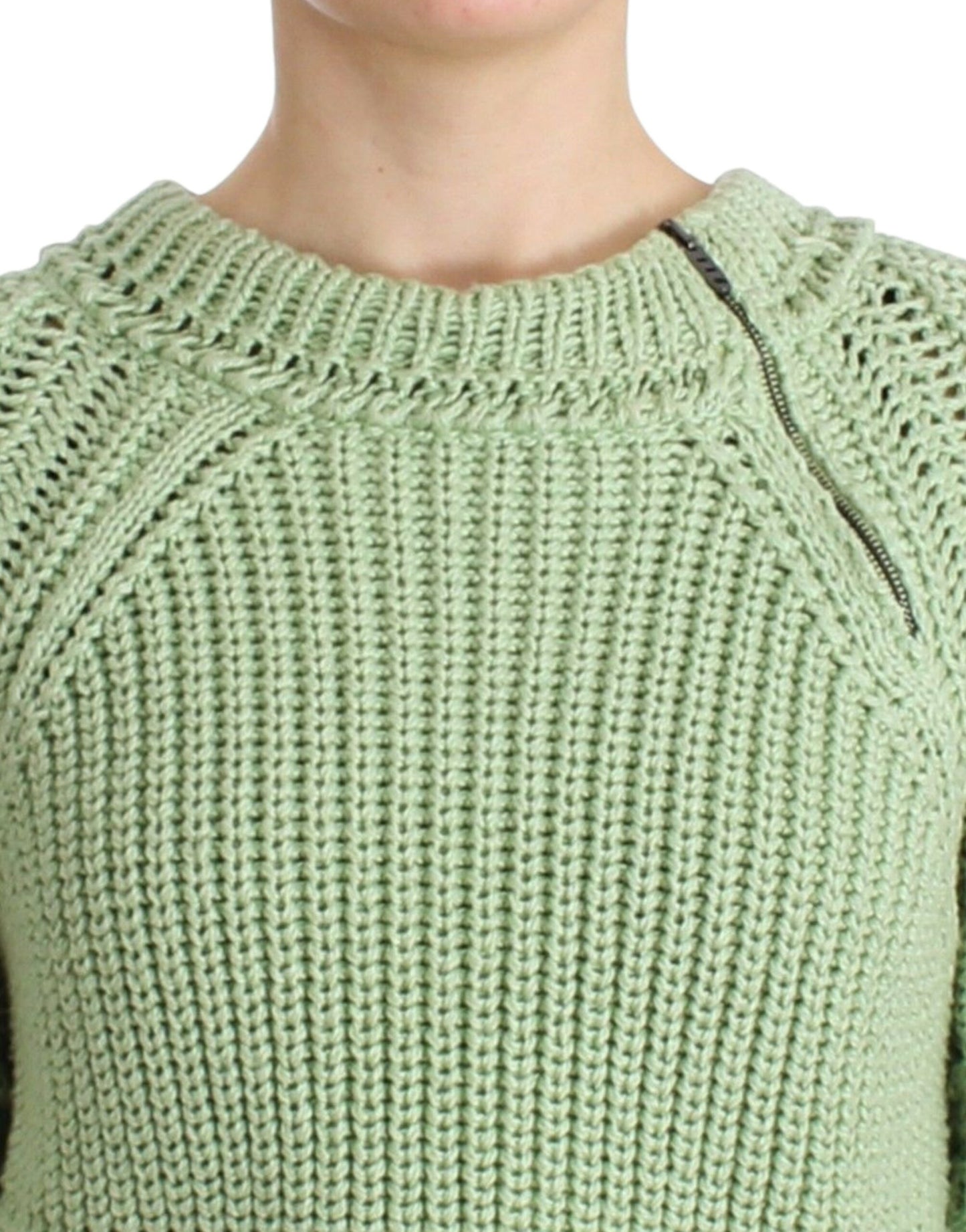 Ermanno Scervino Green Cropped Knit Sweater Knitted Jumper $729.00 Ermanno Scervino Luzworld