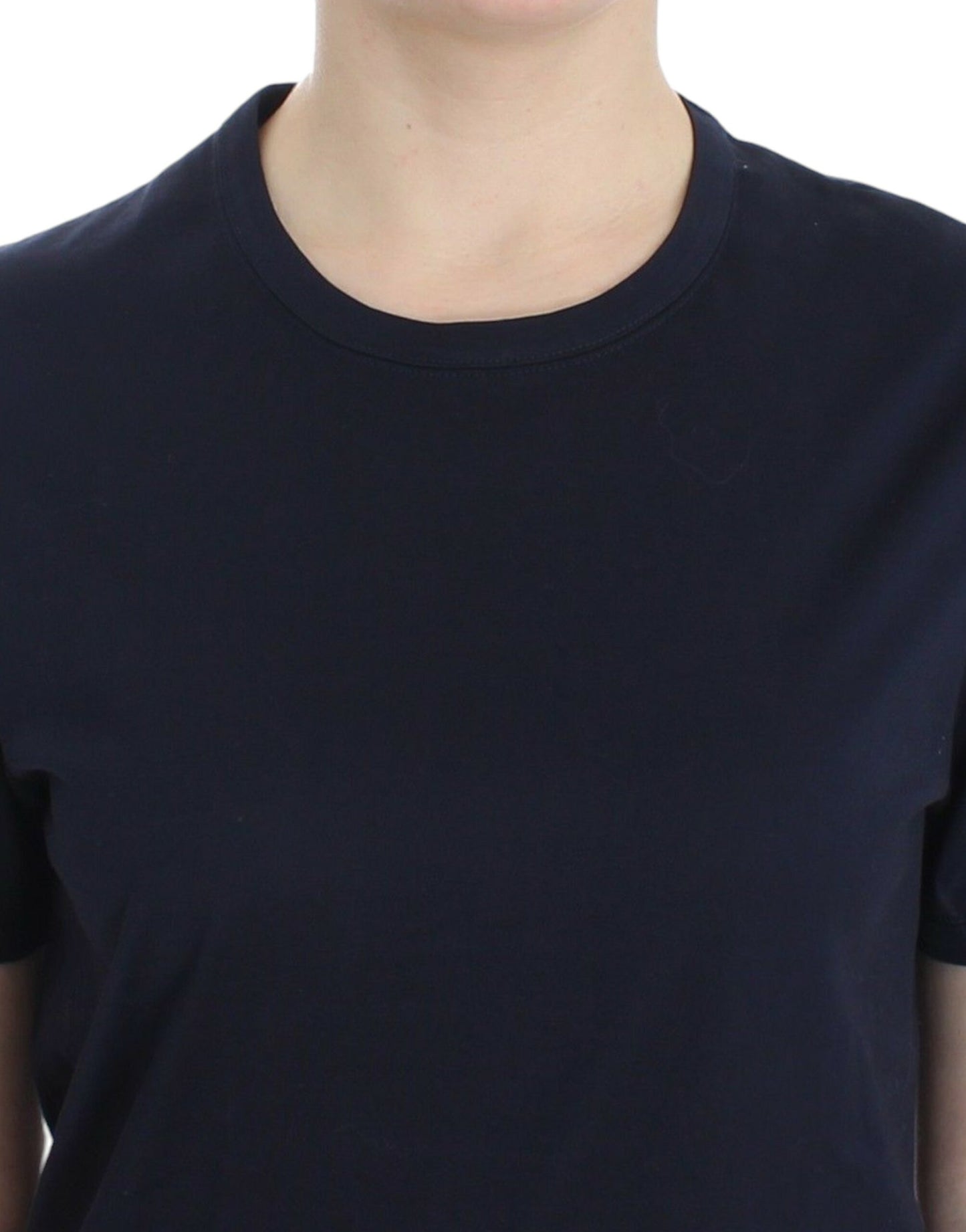 Ermanno Scervino Lingerie Blue Crewneck Cotton Logo T-shirt $197.00 Ermanno Scervino Luzworld