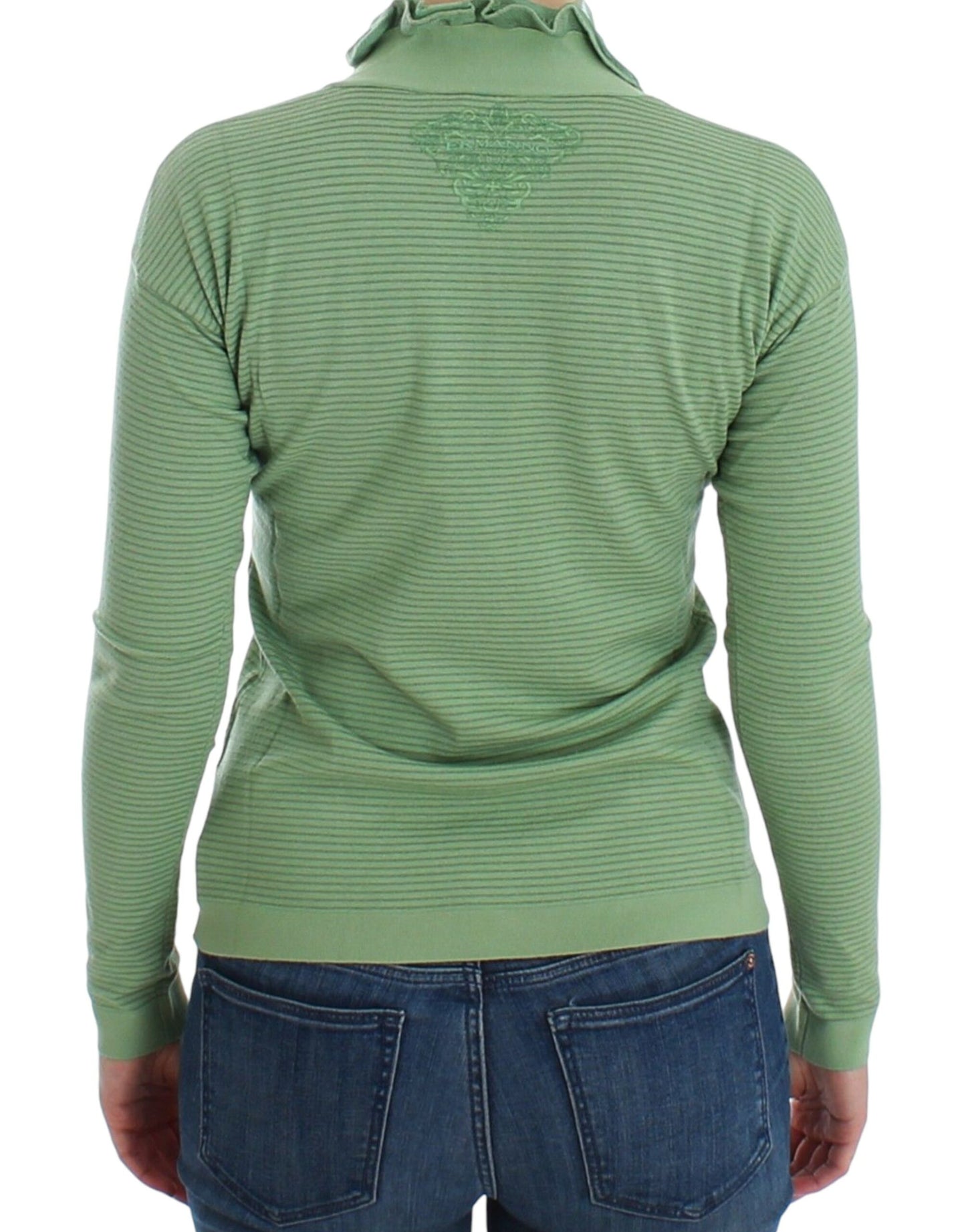 Ermanno Scervino Green Wool Blend Striped Long Sleeve Sweater $672.00 Ermanno Scervino Luzworld