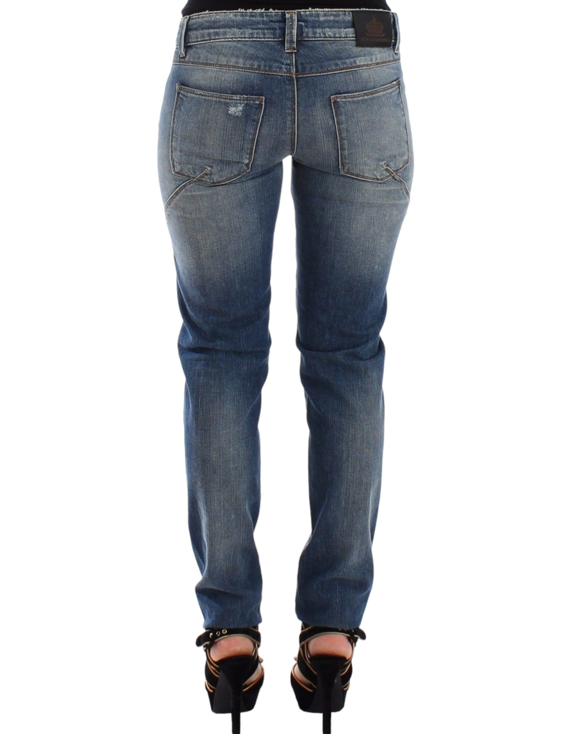 Ermanno Scervino Blue Slim Jeans Denim Pants Straight Stretch $504.00 Ermanno Scervino Luzworld