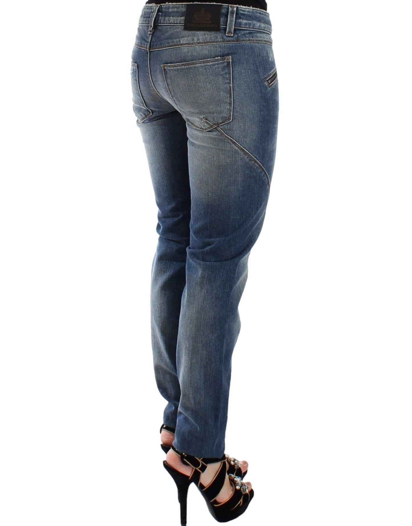 Ermanno Scervino Blue Slim Jeans Denim Pants Straight Stretch $504.00 Ermanno Scervino Luzworld