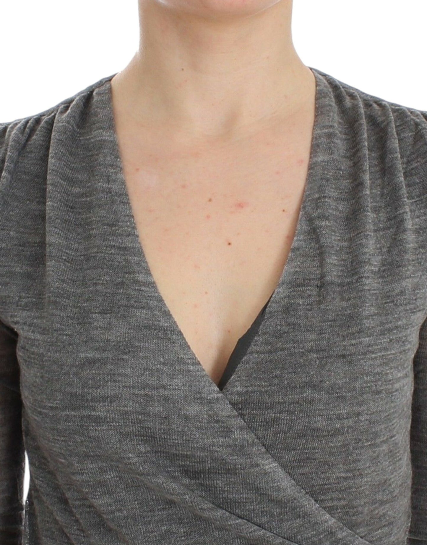 Ermanno Scervino Gray Wool Blend Stretch Long Sleeve Sweater $672.00 Ermanno Scervino Luzworld