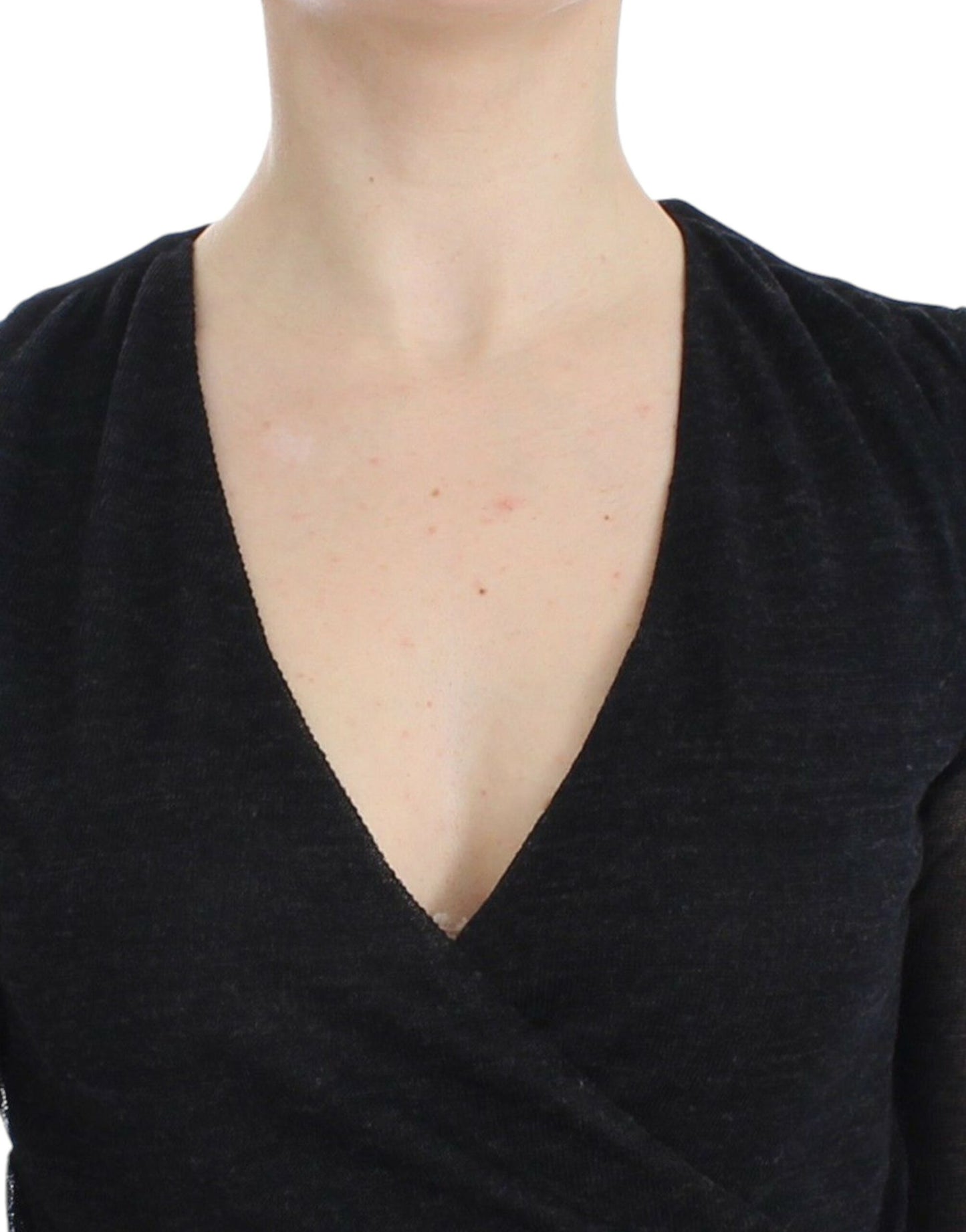 Ermanno Scervino Black Wool Blend Stretch Long Sleeve Sweater $672.00 Ermanno Scervino Luzworld