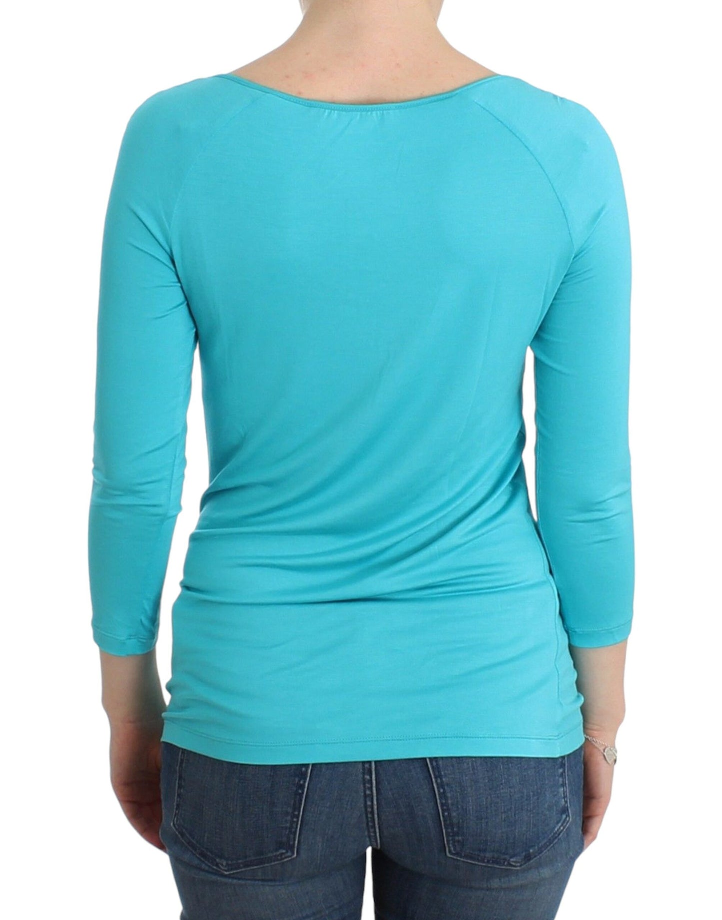 Ermanno Scervino Lingerie Blue Top Blouse Jumper Modal Solid $253.00 Ermanno Scervino Luzworld