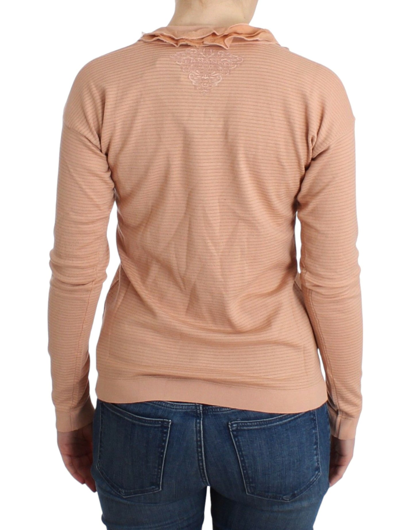 Ermanno Scervino Orange Wool Blend Striped Long Sleeve Top $672.00 Ermanno Scervino Luzworld