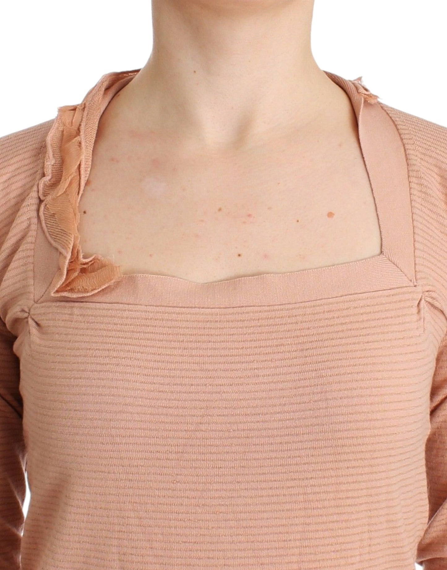 Ermanno Scervino Orange Wool Blend Striped Long Sleeve Top $672.00 Ermanno Scervino Luzworld