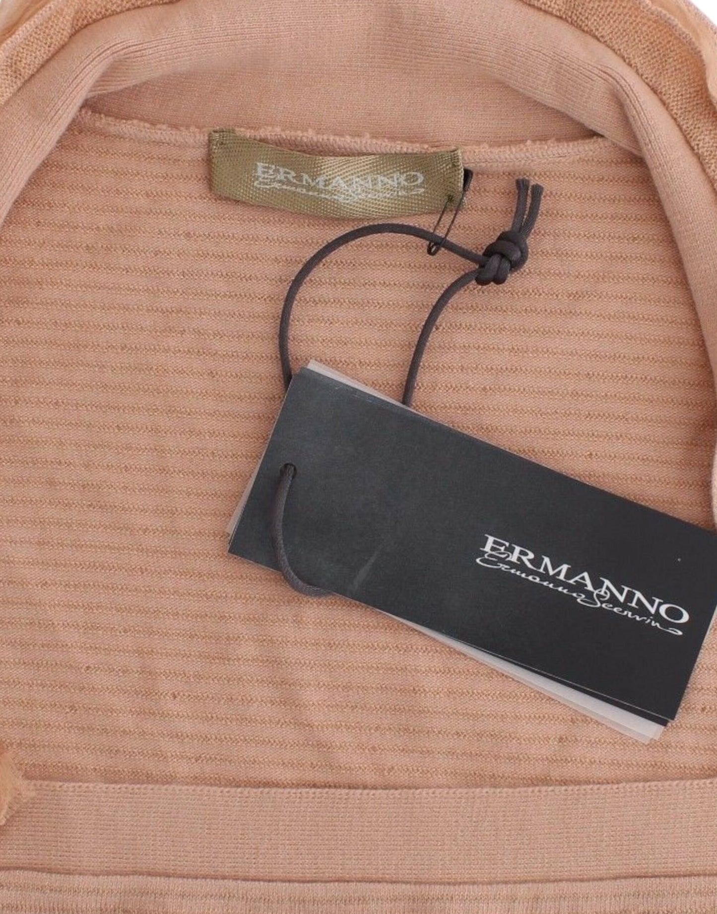 Ermanno Scervino Orange Wool Blend Striped Long Sleeve Top $672.00 Ermanno Scervino Luzworld