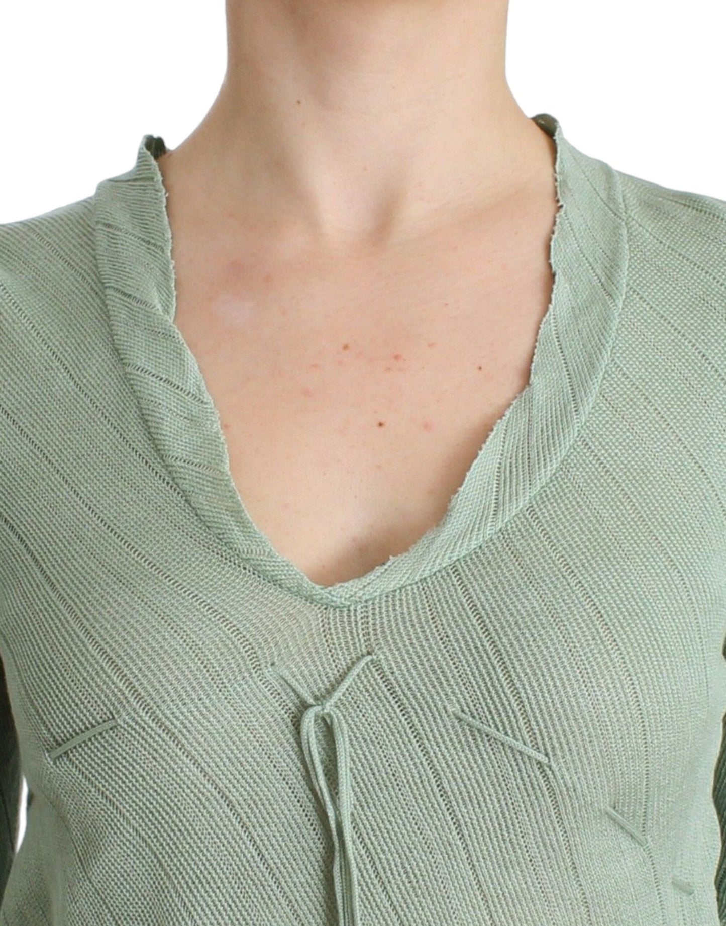 Ermanno Scervino Green Lightweight Knit Sweater Top Blouse $583.00 Ermanno Scervino Luzworld