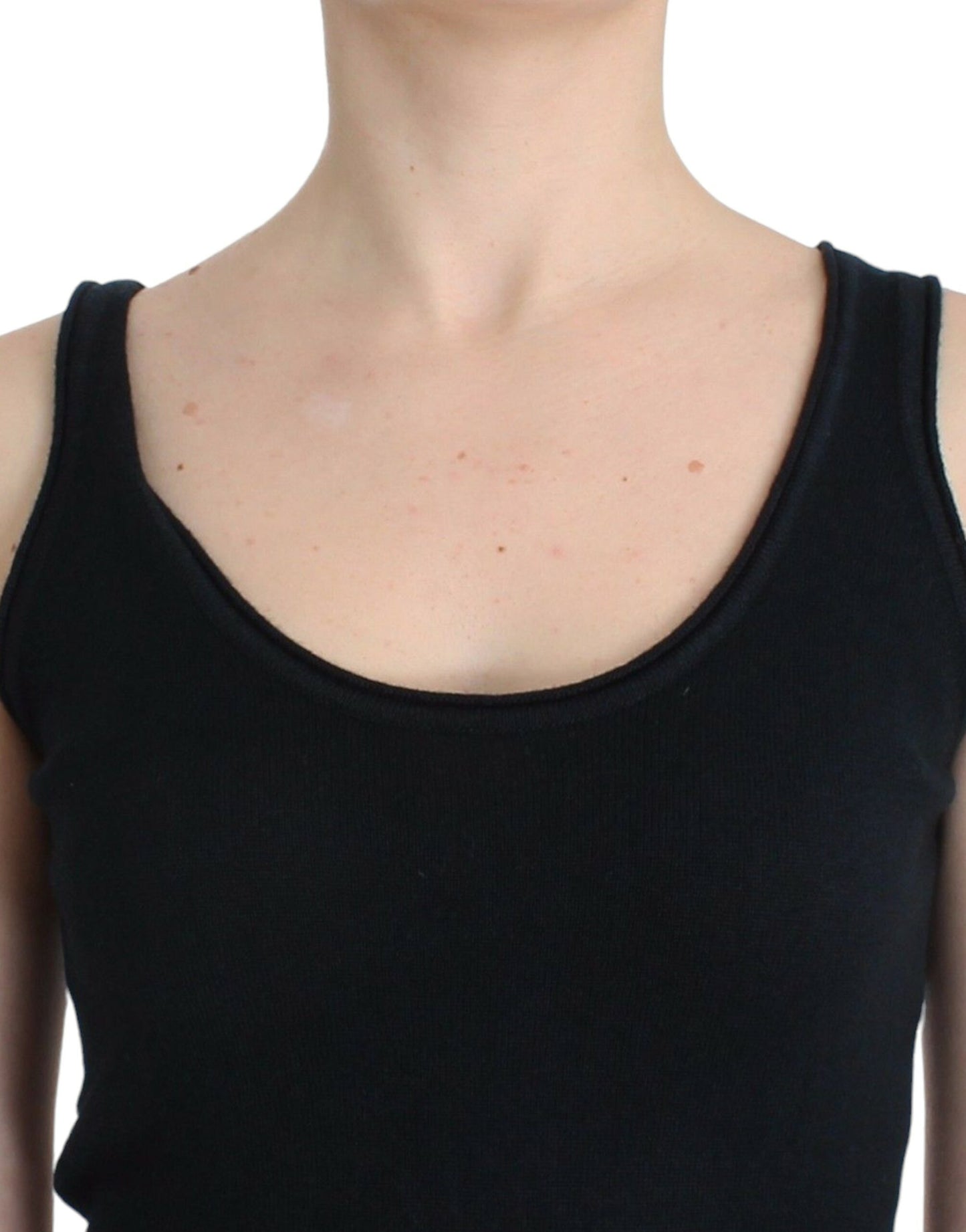 Ermanno Scervino Black Knit Top Knitted Sweater 100% Cashmere $562.00 Ermanno Scervino Luzworld