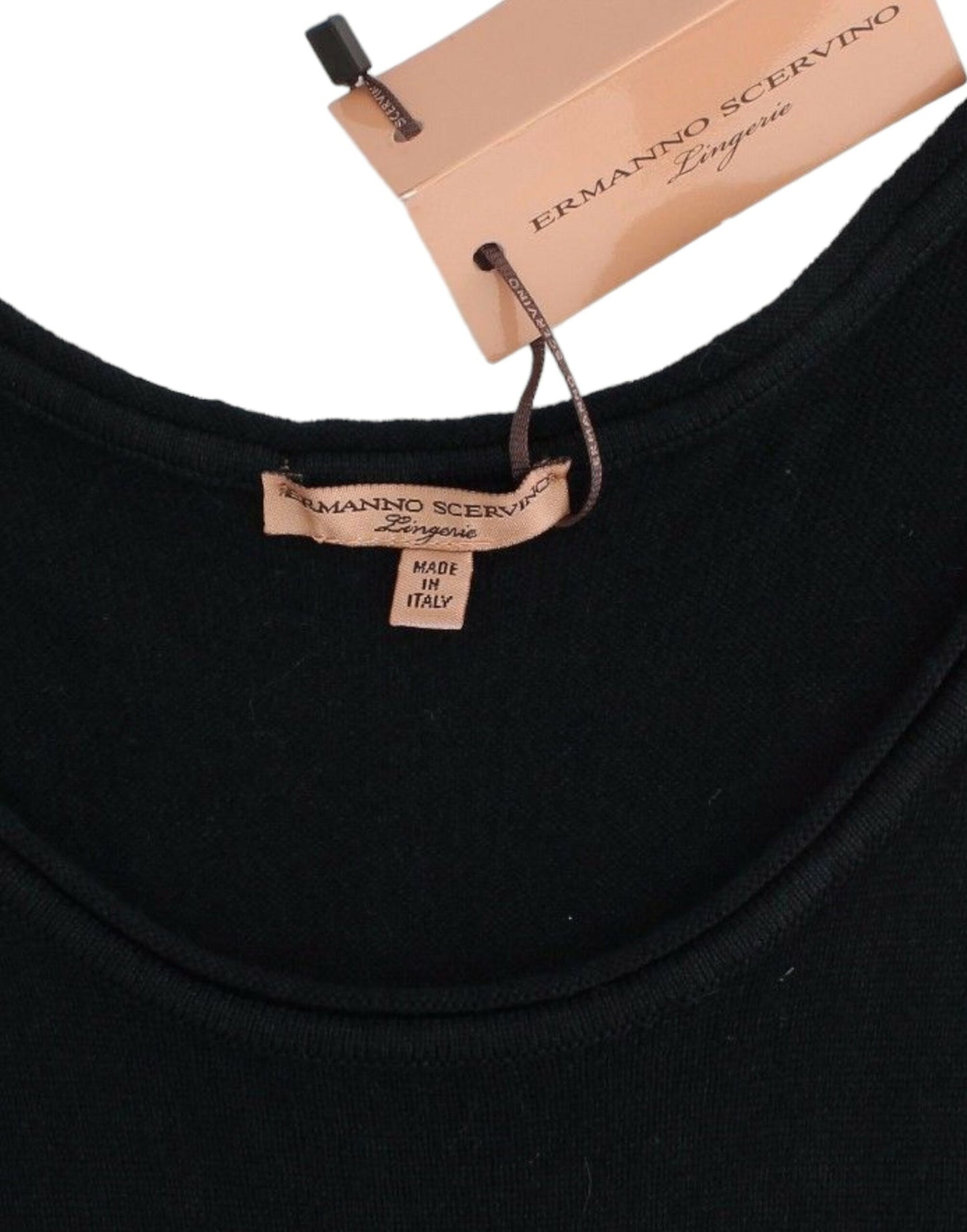 Ermanno Scervino Black Knit Top Knitted Sweater 100% Cashmere $562.00 Ermanno Scervino Luzworld