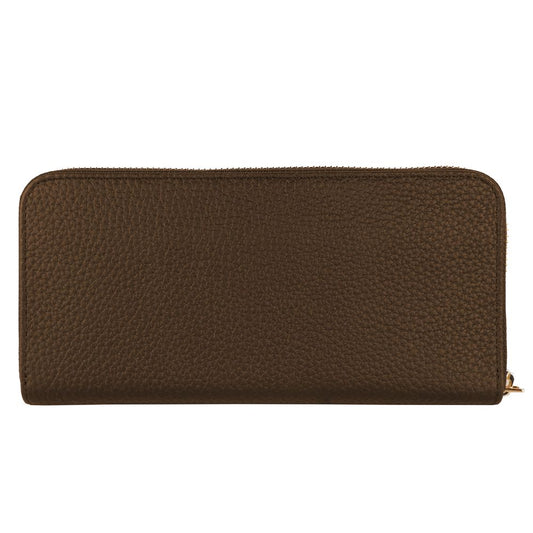 Baldinini Trend Exquisite Leather Zip Wallet in Brown $261.00 Baldinini Trend Luzworld