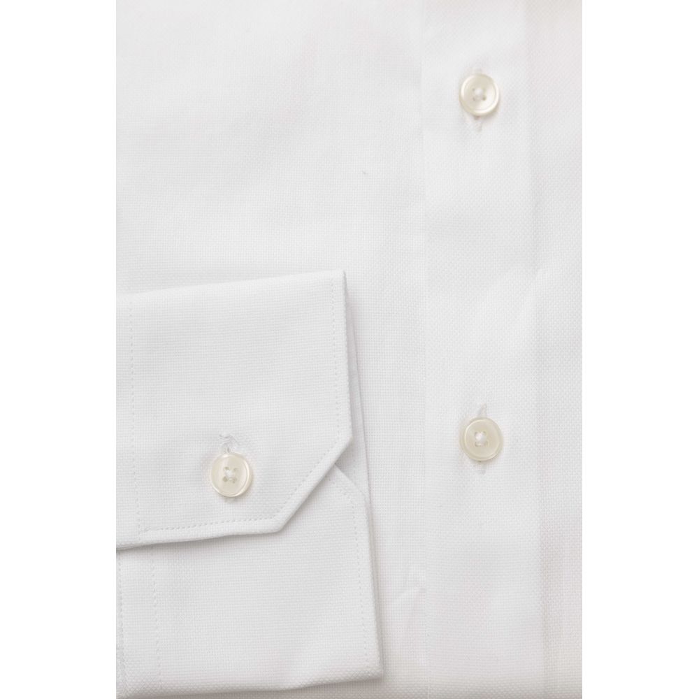 Bagutta White Cotton Men's Classic Shirt $243.00 Bagutta Luzworld