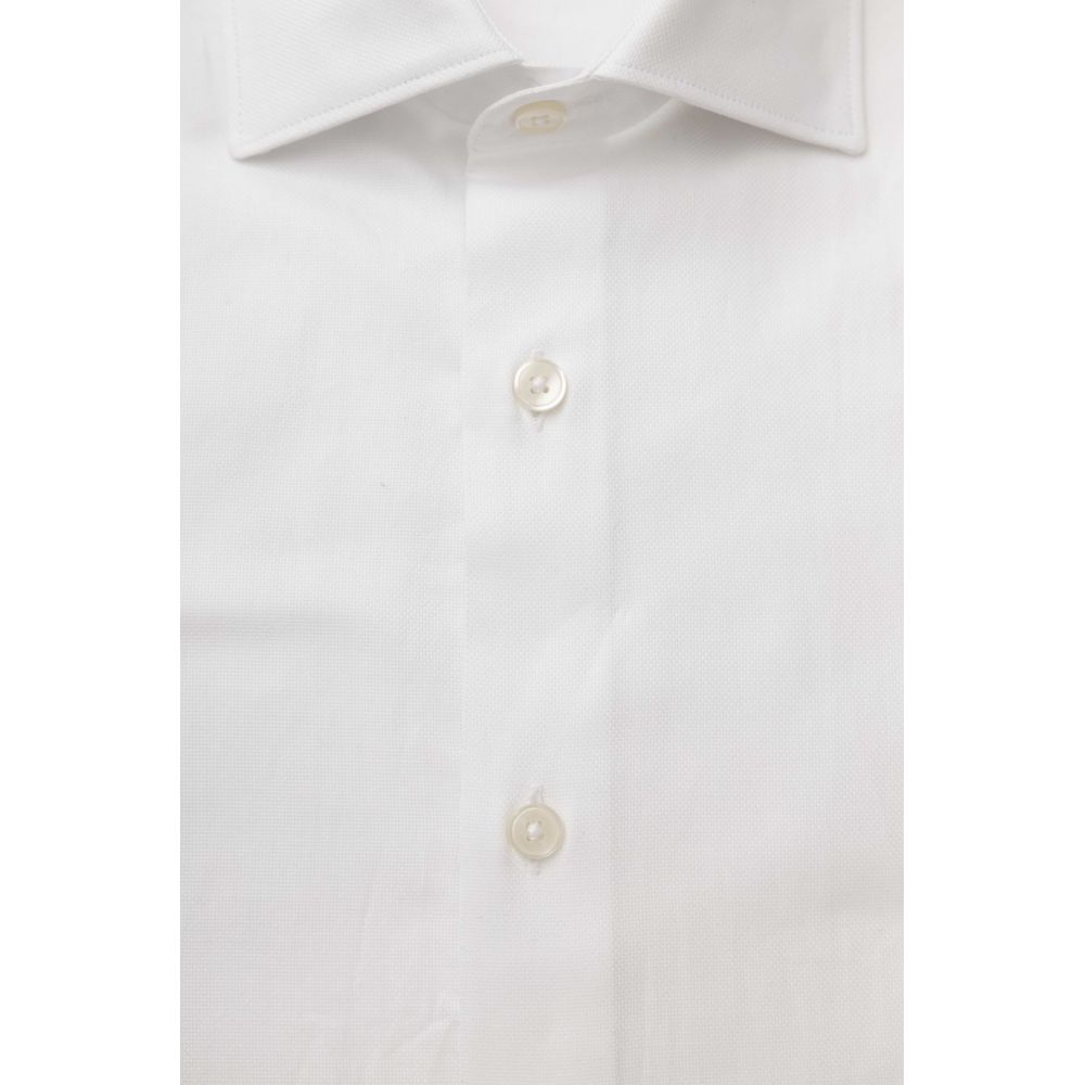 Bagutta White Cotton Men's Classic Shirt $243.00 Bagutta Luzworld
