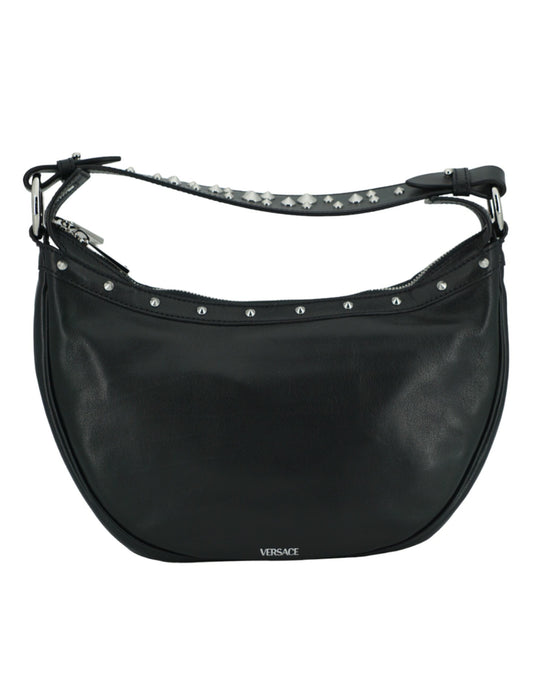 Versace Elegant Black Leather Hobo Shoulder Bag $3351.00 Versace Luzworld