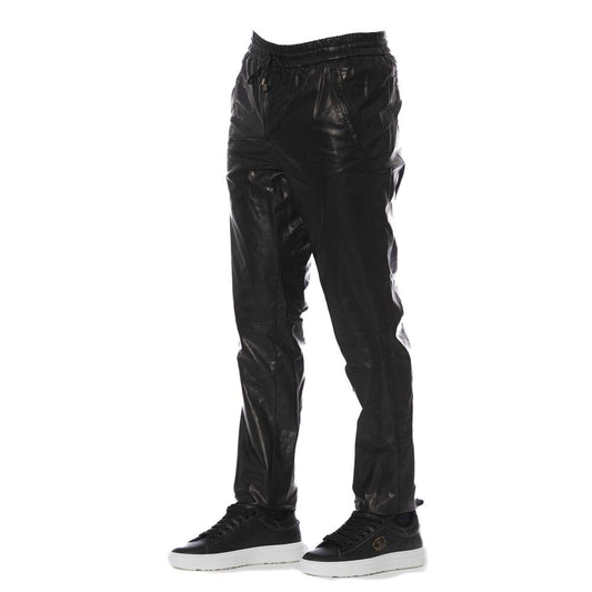 Trussardi Black Lamb Leather Men Pant $1509.00 Trussardi Luzworld