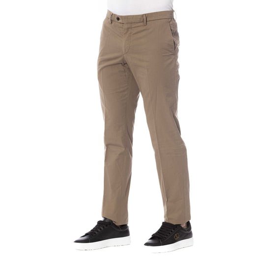 Trussardi Brown Cotton Men's Trouser $479.00 Trussardi Luzworld