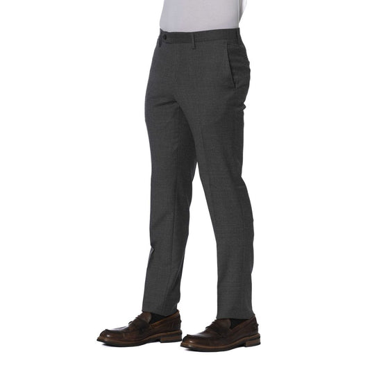 Trussardi Gray Wool Men Trouser $234.00 Trussardi Luzworld