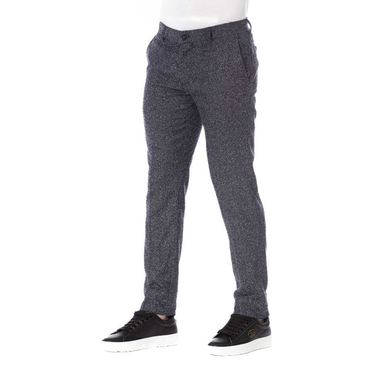 Trussardi Black Cotton Men Trouser $618.00 Trussardi Luzworld