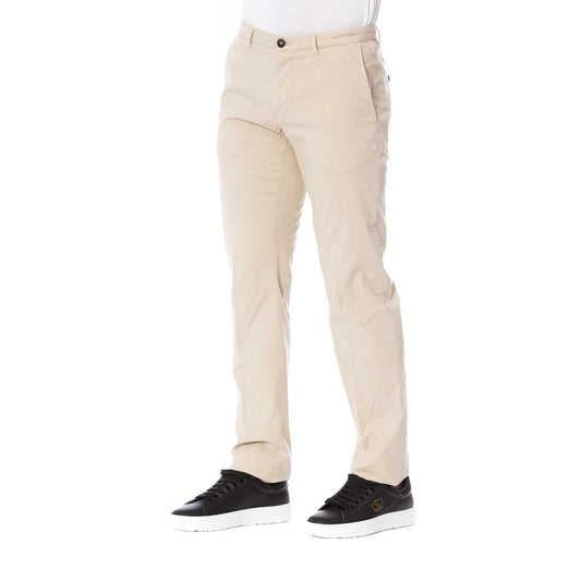 Trussardi Beige Cotton Men Trouser $524.00 Trussardi Luzworld
